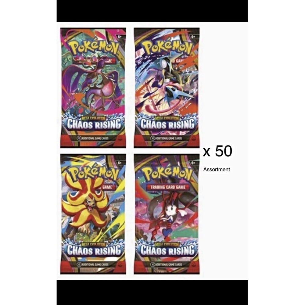 Lot Of 50 Pokémon TCG Chaos Rising Booster Pack Assortment English
